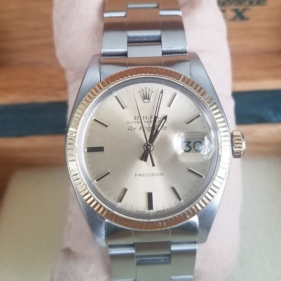 Rolex Air King Date 14k Bezel Model #5701 With Box - Picture 1 of 6